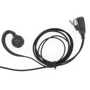 XLT EB310B C-Ring Swivel Earpiece with Lapel PTT Microphone (Braided Cable)