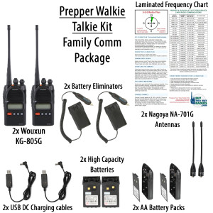 Prepper Walkie Talkie Kit - Family Comm Package (2 Radios)