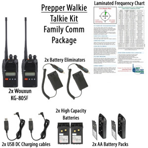 Prepper Walkie Talkie Kit - Family Comm License-Free Package (2 Radios)