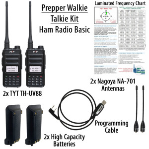 Prepper Walkie Talkie Kit - Ham Radio Basic (2 Radios)
