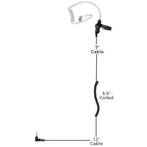 XLT SE110-35C-XL Listen Only Earpiece with Coil Cord (Extra Long)