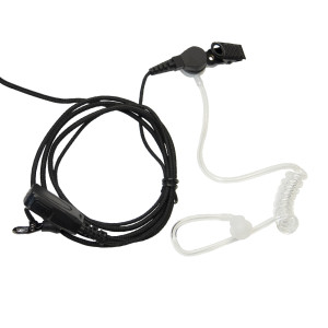 XLT SE110B Surveillance Earpiece with PTT Microphone (Braided Cable)