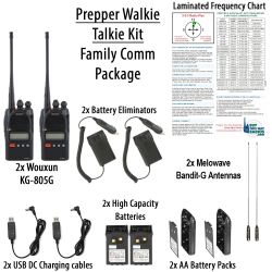 Prepper Walkie Talkie Kit - Family Comm Package (2 Radios)