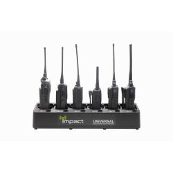 Impact IMPC-6AC/DC 6 Bank Universal Rapid Two-Way Radio Battery Charger With USB